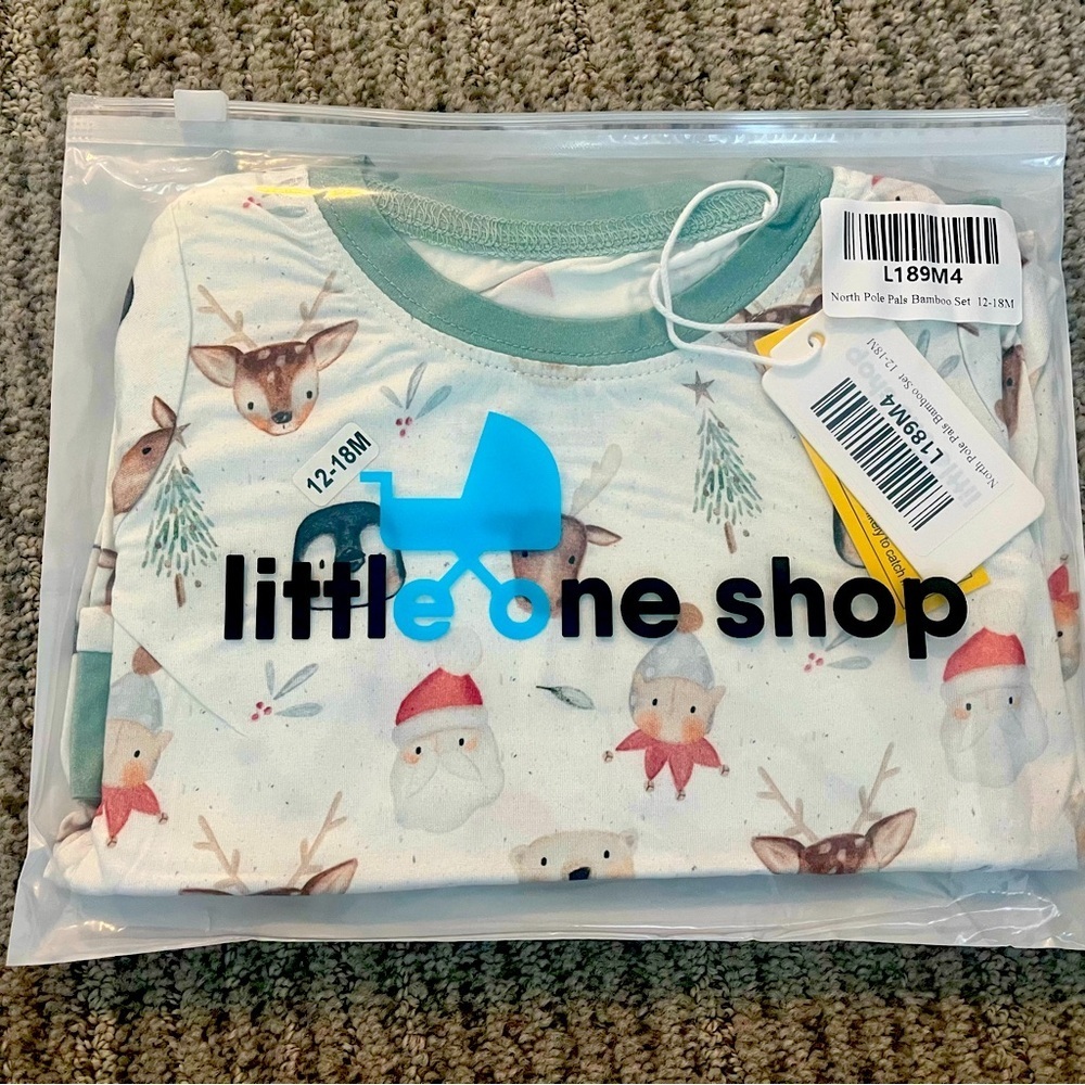 NWT Little One Shop North Pole Pals Bamboo Set 12-18 months